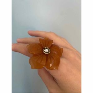Ulla Johnson Small Flower Ring in Carnelian